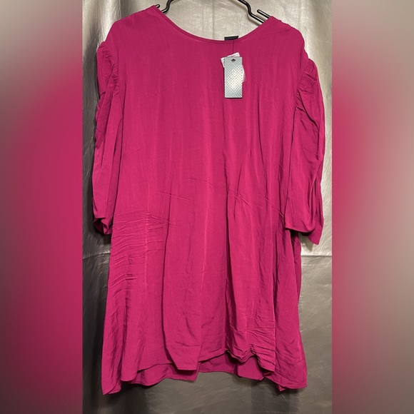 City Chic NWT Top Rouched Escape color Rhubarb XXL Plus - Picture 1 of 5
